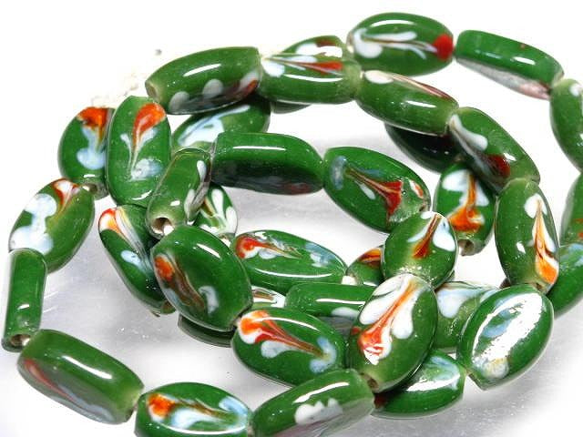 TOKO-BEADS AG936N-01 Glass bead (strand) 9~10mm AG936N-01 フラワービーズ（連） 9~10mm Asian bead & African bead  Handmade,Lampeork,bead,asia,india,ethnic,parts,accessory,beads とんぼ玉,ビーズ,トンボ玉,アジア,インド,エスニック,手作り,パーツ,アクセサリー