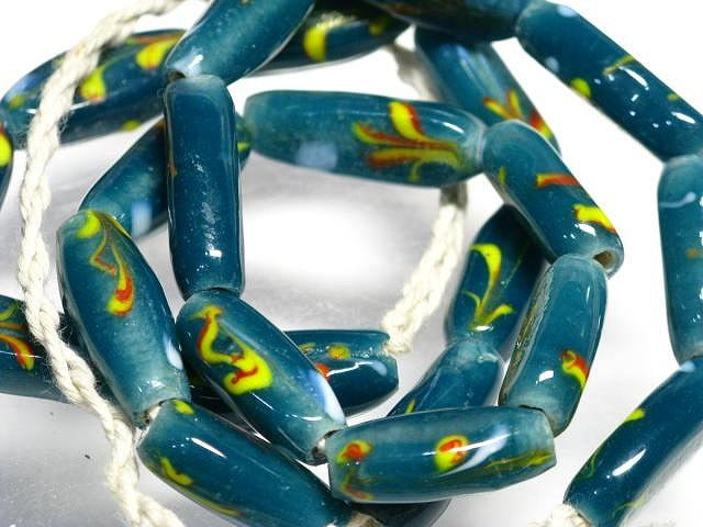 TOKO-BEADS AG936N-07 Glass bead (strand) 8mm AG936N-07 フラワービーズ（連） 8mm Asian bead & African bead  Handmade,Lampeork,bead,asia,india,ethnic,parts,accessory,beads とんぼ玉,ビーズ,トンボ玉,アジア,インド,エスニック,手作り,パーツ,アクセサリー