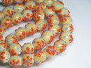 TOKO-BEADS AG936N-22 Glass bead (strand) 11~12mm AG936N-22 フラワービーズ（連） 11~12mm Asian bead & African bead  Handmade,Lampeork,bead,asia,india,ethnic,parts,accessory,beads とんぼ玉,ビーズ,トンボ玉,アジア,インド,エスニック,手作り,パーツ,アクセサリー