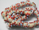 TOKO-BEADS AG936N-26 Glass bead (strand) 13mm AG936N-26 フラワービーズ（連） 13mm Asian bead & African bead  Handmade,Lampeork,bead,asia,india,ethnic,parts,accessory,beads とんぼ玉,ビーズ,トンボ玉,アジア,インド,エスニック,手作り,パーツ,アクセサリー