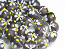TOKO-BEADS AG936-30N Glass bead (strand) 11~13.5mm AG936-30N フラワービーズ（連） 11~13.5mm Asian bead & African bead  Handmade,Lampeork,bead,asia,india,ethnic,parts,accessory,beads とんぼ玉,ビーズ,トンボ玉,アジア,インド,エスニック,手作り,パーツ,アクセサリー