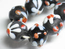 TOKO-BEADS AG936-31N Glass bead (strand) 11~13mm AG936-31N フラワービーズ（連） 11~13mm Asian bead & African bead  Handmade,Lampeork,bead,asia,india,ethnic,parts,accessory,beads とんぼ玉,ビーズ,トンボ玉,アジア,インド,エスニック,手作り,パーツ,アクセサリー