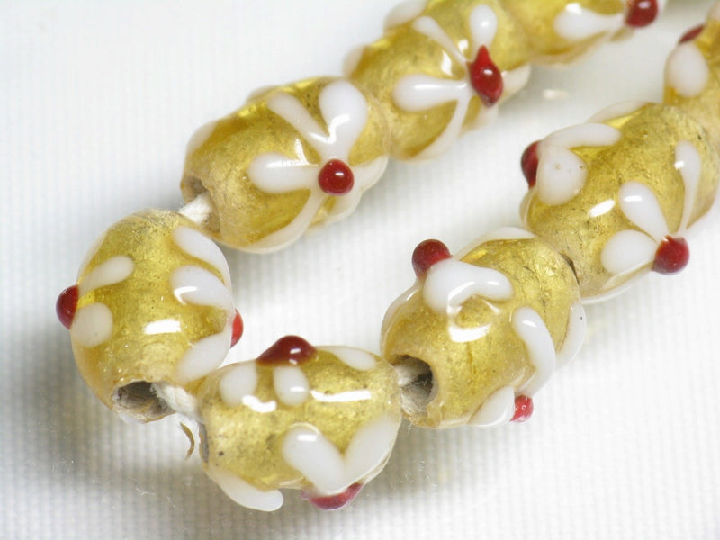 TOKO-BEADS AG936N-35 Glass bead (strand) 8mm AG936N-35 フラワービーズ（連） 8mm Asian bead & African bead  Handmade,Lampeork,bead,asia,india,ethnic,parts,accessory,beads とんぼ玉,ビーズ,トンボ玉,アジア,インド,エスニック,手作り,パーツ,アクセサリー