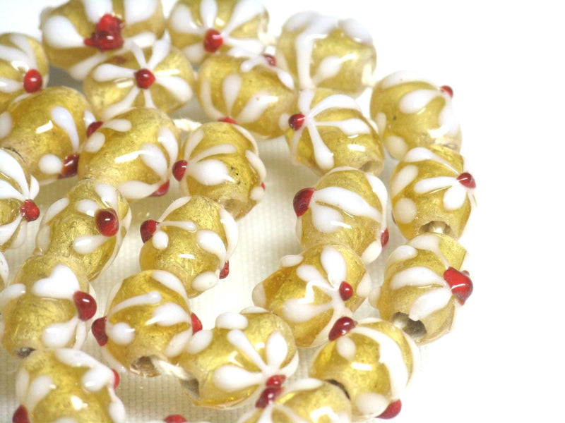 TOKO-BEADS AG936N-35 Glass bead (strand) 8mm AG936N-35 フラワービーズ（連） 8mm Asian bead & African bead  Handmade,Lampeork,bead,asia,india,ethnic,parts,accessory,beads とんぼ玉,ビーズ,トンボ玉,アジア,インド,エスニック,手作り,パーツ,アクセサリー