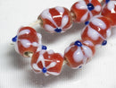 TOKO-BEADS AG936-36N Glass bead (strand) 8mm AG936-36N フラワービーズ（連） 8mm Asian bead & African bead  Handmade,Lampeork,bead,asia,india,ethnic,parts,accessory,beads とんぼ玉,ビーズ,トンボ玉,アジア,インド,エスニック,手作り,パーツ,アクセサリー