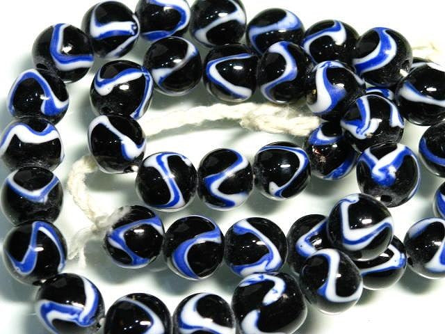 TOKO-BEADS AG942N-02 Glass bead (strand) 11.5mm AG942N-02 とんぼ玉（連） 11.5mm Asian bead & African bead  Handmade,Lampeork,bead,asia,india,ethnic,parts,accessory,beads とんぼ玉,ビーズ,トンボ玉,アジア,インド,エスニック,手作り,パーツ,アクセサリー