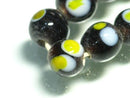 TOKO-BEADS AG943-14N Glass bead (strand) 10mm AG943-14N スポット柄とんぼ玉（連） 10mm Asian bead & African bead  Handmade,Lampeork,bead,asia,india,ethnic,parts,accessory,beads とんぼ玉,ビーズ,トンボ玉,アジア,インド,エスニック,手作り,パーツ,アクセサリー