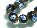 TOKO-BEADS AG943-16N Glass bead (strand) 8mm AG943-16N スポット柄とんぼ玉（連） 8mm Asian bead & African bead  Handmade,Lampeork,bead,asia,india,ethnic,parts,accessory,beads とんぼ玉,ビーズ,トンボ玉,アジア,インド,エスニック,手作り,パーツ,アクセサリー