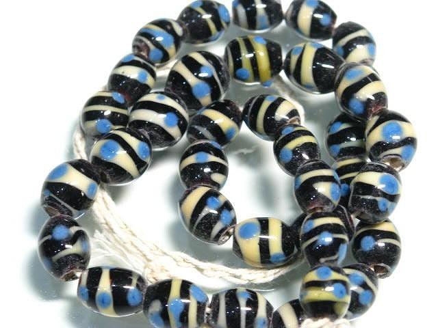 TOKO-BEADS AG943N-21 Glass bead (strand) 8mm AG943N-21 とんぼ玉（連） 8mm Asian bead & African bead  Handmade,Lampeork,bead,asia,india,ethnic,parts,accessory,beads とんぼ玉,ビーズ,トンボ玉,アジア,インド,エスニック,手作り,パーツ,アクセサリー