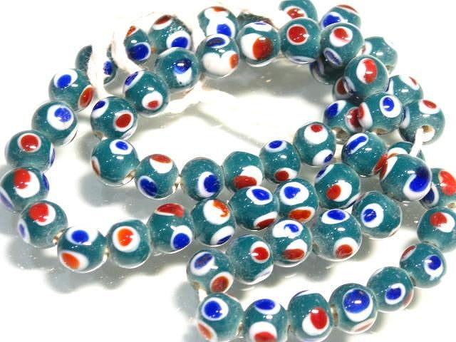TOKO-BEADS AG943N-37 Glass bead (strand) 8mm AG943N-37 とんぼ玉（連） 8mm Asian bead & African bead  Handmade,Lampeork,bead,asia,india,ethnic,parts,accessory,beads とんぼ玉,ビーズ,トンボ玉,アジア,インド,エスニック,手作り,パーツ,アクセサリー