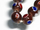TOKO-BEADS AG943-44N Glass bead (strand) 8.5mm AG943-44N スポット柄とんぼ玉（連） 8.5mm Asian bead & African bead  Handmade,Lampeork,bead,asia,india,ethnic,parts,accessory,beads とんぼ玉,ビーズ,トンボ玉,アジア,インド,エスニック,手作り,パーツ,アクセサリー