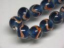 TOKO-BEADS AG943-67N Glass bead (strand) 8~8.5mm AG943-67N とんぼ玉（連） 8~8.5mm Asian bead & African bead  Handmade,Lampeork,bead,asia,india,ethnic,parts,accessory,beads とんぼ玉,ビーズ,トンボ玉,アジア,インド,エスニック,手作り,パーツ,アクセサリー