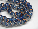 TOKO-BEADS AG943-67N Glass bead (strand) 8~8.5mm AG943-67N とんぼ玉（連） 8~8.5mm Asian bead & African bead  Handmade,Lampeork,bead,asia,india,ethnic,parts,accessory,beads とんぼ玉,ビーズ,トンボ玉,アジア,インド,エスニック,手作り,パーツ,アクセサリー