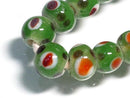 TOKO-BEADS AG943-68N Glass bead (strand) 9.5mm AG943-68N スポット柄とんぼ玉（連） 9.5mm Asian bead & African bead  Handmade,Lampeork,bead,asia,india,ethnic,parts,accessory,beads とんぼ玉,ビーズ,トンボ玉,アジア,インド,エスニック,手作り,パーツ,アクセサリー