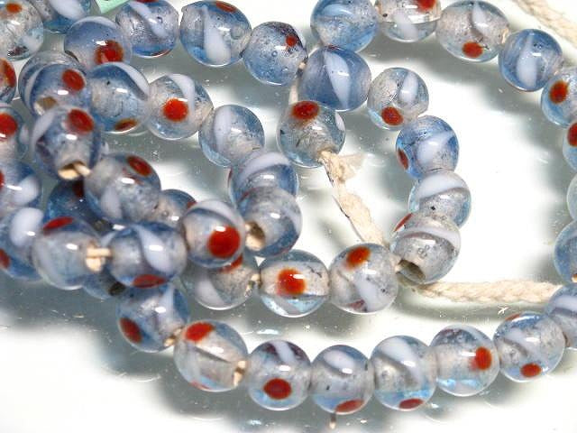 TOKO-BEADS AG943N-79 Glass bead (strand) 9mm AG943N-79 とんぼ玉（連） 9mm Asian bead & African bead  Handmade,Lampeork,bead,asia,india,ethnic,parts,accessory,beads とんぼ玉,ビーズ,トンボ玉,アジア,インド,エスニック,手作り,パーツ,アクセサリー