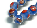 TOKO-BEADS AG943-87N Glass bead (strand) 8mm AG943-87N スポット柄とんぼ玉（連） 8mm Asian bead & African bead  Handmade,Lampeork,bead,asia,india,ethnic,parts,accessory,beads とんぼ玉,ビーズ,トンボ玉,アジア,インド,エスニック,手作り,パーツ,アクセサリー