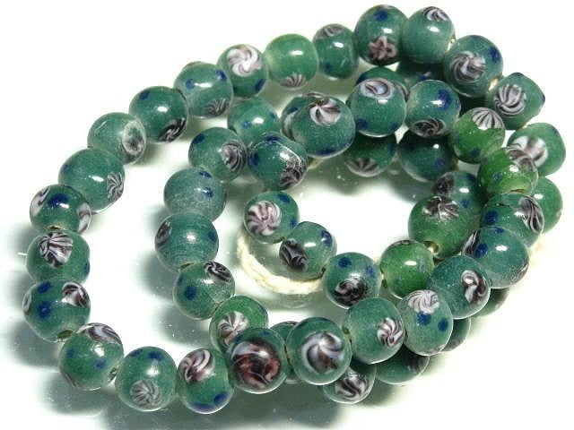 TOKO-BEADS AG943N-90 Glass bead (strand) 10mm AG943N-90 とんぼ玉（連） 10mm Asian bead & African bead  Handmade,Lampeork,bead,asia,india,ethnic,parts,accessory,beads とんぼ玉,ビーズ,トンボ玉,アジア,インド,エスニック,手作り,パーツ,アクセサリー