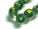 TOKO-BEADS AG943-95N Glass bead (strand) 8mm AG943-95N スポット柄とんぼ玉（連） 8mm Asian bead & African bead  Handmade,Lampeork,bead,asia,india,ethnic,parts,accessory,beads とんぼ玉,ビーズ,トンボ玉,アジア,インド,エスニック,手作り,パーツ,アクセサリー