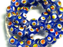 TOKO-BEADS AG944N-12 Glass bead (strand) 9.5mm AG944N-12 とんぼ玉（連） 9.5mm Asian bead & African bead  Handmade,Lampeork,bead,asia,india,ethnic,parts,accessory,beads とんぼ玉,ビーズ,トンボ玉,アジア,インド,エスニック,手作り,パーツ,アクセサリー