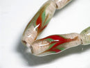 TOKO-BEADS AG944-25N Arrow feather pattern glass bead (strand) 7mm AG944-25N 矢羽文様とんぼ玉（連） 7mm Asian bead & African bead  Handmade,Lampeork,bead,asia,india,ethnic,parts,accessory,beads とんぼ玉,ビーズ,トンボ玉,アジア,インド,エスニック,手作り,パーツ,アクセサリー