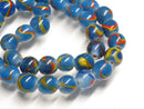 TOKO-BEADS | TOKO-BEADS |AG944-69N ウェイブライン柄とんぼ玉（連） 9~10mm | TOKO-BEADS |AG944-69N Glass bead (strand) 9~10mm Asian bead & African bead  Handmade,Lampeork,bead,asia,india,ethnic,parts,accessory,beads とんぼ玉,ビーズ,トンボ玉,アジア,インド,エスニック,手作り,パーツ,アクセサリー