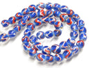 TOKO-BEADS | TOKO-BEADS |AG944-71N ウェイブライン柄とんぼ玉（連） 7~8mm | TOKO-BEADS |AG944-71N Glass bead (strand) 7~8mm Asian bead & African bead  Handmade,Lampeork,bead,asia,india,ethnic,parts,accessory,beads とんぼ玉,ビーズ,トンボ玉,アジア,インド,エスニック,手作り,パーツ,アクセサリー