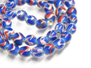 TOKO-BEADS | TOKO-BEADS |AG944-71N ウェイブライン柄とんぼ玉（連） 7~8mm | TOKO-BEADS |AG944-71N Glass bead (strand) 7~8mm Asian bead & African bead  Handmade,Lampeork,bead,asia,india,ethnic,parts,accessory,beads とんぼ玉,ビーズ,トンボ玉,アジア,インド,エスニック,手作り,パーツ,アクセサリー