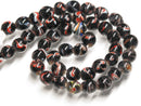 TOKO-BEADS | TOKO-BEADS |AG944-73N ウェイブライン柄とんぼ玉（連） 8~9mm | TOKO-BEADS |AG944-73N Glass bead (strand) 8~9mm Asian bead & African bead  Handmade,Lampeork,bead,asia,india,ethnic,parts,accessory,beads とんぼ玉,ビーズ,トンボ玉,アジア,インド,エスニック,手作り,パーツ,アクセサリー