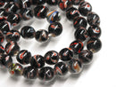 TOKO-BEADS | TOKO-BEADS |AG944-73N ウェイブライン柄とんぼ玉（連） 8~9mm | TOKO-BEADS |AG944-73N Glass bead (strand) 8~9mm Asian bead & African bead  Handmade,Lampeork,bead,asia,india,ethnic,parts,accessory,beads とんぼ玉,ビーズ,トンボ玉,アジア,インド,エスニック,手作り,パーツ,アクセサリー