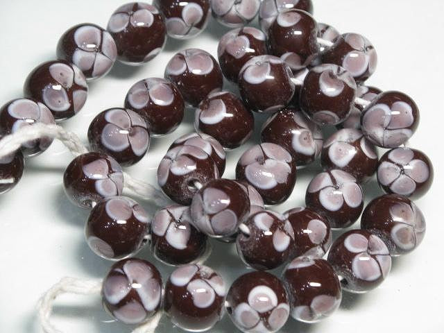 TOKO-BEADS AG946N-93 Glass bead (strand) 11mm AG946N-93 フラワービーズ（連） 11mm Asian bead & African bead  Handmade,Lampeork,bead,asia,india,ethnic,parts,accessory,beads とんぼ玉,ビーズ,トンボ玉,アジア,インド,エスニック,手作り,パーツ,アクセサリー