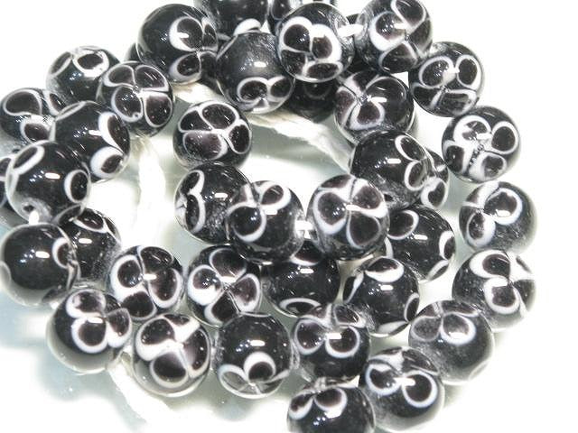 TOKO-BEADS AG946N-94 Glass bead (strand) 11mm AG946N-94 フラワービーズ（連） 11mm Asian bead & African bead  Handmade,Lampeork,bead,asia,india,ethnic,parts,accessory,beads とんぼ玉,ビーズ,トンボ玉,アジア,インド,エスニック,手作り,パーツ,アクセサリー