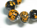 TOKO-BEADS AG946-97N Glass bead (strand) 11~12mm AG946-97N フラワービーズ（連） 11~12mm Asian bead & African bead  Handmade,Lampeork,bead,asia,india,ethnic,parts,accessory,beads とんぼ玉,ビーズ,トンボ玉,アジア,インド,エスニック,手作り,パーツ,アクセサリー