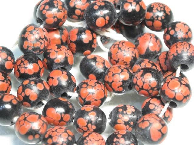 TOKO-BEADS AG946N-98 Glass bead (strand) 11~12mm AG946N-98 フラワービーズ（連） 11~12mm Asian bead & African bead  Handmade,Lampeork,bead,asia,india,ethnic,parts,accessory,beads とんぼ玉,ビーズ,トンボ玉,アジア,インド,エスニック,手作り,パーツ,アクセサリー