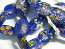 TOKO-BEADS AG948N-15 Glass bead (strand) 17mm AG948N-15 オーバルビーズ（連） 17mm Asian bead & African bead  Handmade,Lampeork,bead,asia,india,ethnic,parts,accessory,beads とんぼ玉,ビーズ,トンボ玉,アジア,インド,エスニック,手作り,パーツ,アクセサリー