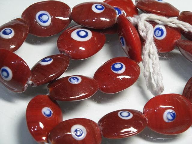 TOKO-BEADS AG948N-18 Glass bead (strand) 18~20mm AG948N-18 オーバルビーズ（連） 18~20mm Asian bead & African bead  Handmade,Lampeork,bead,asia,india,ethnic,parts,accessory,beads とんぼ玉,ビーズ,トンボ玉,アジア,インド,エスニック,手作り,パーツ,アクセサリー