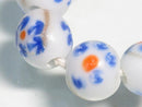 TOKO-BEADS AG951-01N Glass bead (strand) 10mm AG951-01N フラワービーズ（連） 10mm Asian bead & African bead  Handmade,Lampeork,bead,asia,india,ethnic,parts,accessory,beads とんぼ玉,ビーズ,トンボ玉,アジア,インド,エスニック,手作り,パーツ,アクセサリー