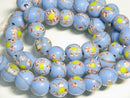TOKO-BEADS AG951N-04 Glass bead (strand) 10mm AG951N-04 フラワービーズ（連） 10mm Asian bead & African bead  Handmade,Lampeork,bead,asia,india,ethnic,parts,accessory,beads とんぼ玉,ビーズ,トンボ玉,アジア,インド,エスニック,手作り,パーツ,アクセサリー