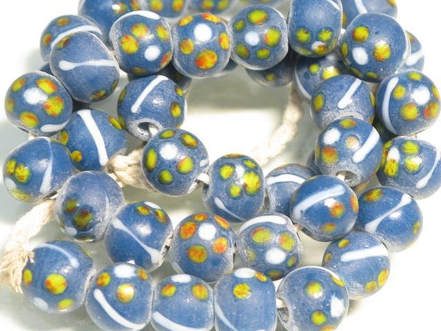 TOKO-BEADS AG951N-05 Glass bead (strand) 10mm AG951N-05 フラワービーズ（連） 10mm Asian bead & African bead  Handmade,Lampeork,bead,asia,india,ethnic,parts,accessory,beads とんぼ玉,ビーズ,トンボ玉,アジア,インド,エスニック,手作り,パーツ,アクセサリー