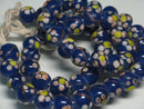 TOKO-BEADS AG951N-07 Glass bead (strand) 10mm AG951N-07 フラワービーズ（連） 10mm Asian bead & African bead  Handmade,Lampeork,bead,asia,india,ethnic,parts,accessory,beads とんぼ玉,ビーズ,トンボ玉,アジア,インド,エスニック,手作り,パーツ,アクセサリー