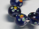 TOKO-BEADS AG951-08N Glass bead (strand) 10mm AG951-08N フラワービーズ（連） 10mm Asian bead & African bead  Handmade,Lampeork,bead,asia,india,ethnic,parts,accessory,beads とんぼ玉,ビーズ,トンボ玉,アジア,インド,エスニック,手作り,パーツ,アクセサリー