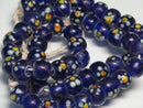 TOKO-BEADS AG951N-08 Glass bead (strand) 10mm AG951N-08 フラワービーズ（連） 10mm Asian bead & African bead  Handmade,Lampeork,bead,asia,india,ethnic,parts,accessory,beads とんぼ玉,ビーズ,トンボ玉,アジア,インド,エスニック,手作り,パーツ,アクセサリー