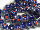 TOKO-BEADS AG951N-10 Glass bead (strand) 10mm AG951N-10 フラワービーズ（連） 10mm Asian bead & African bead  Handmade,Lampeork,bead,asia,india,ethnic,parts,accessory,beads とんぼ玉,ビーズ,トンボ玉,アジア,インド,エスニック,手作り,パーツ,アクセサリー