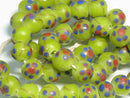 TOKO-BEADS AG951N-12 Glass bead (strand) 10mm AG951N-12 フラワービーズ（連） 10mm Asian bead & African bead  Handmade,Lampeork,bead,asia,india,ethnic,parts,accessory,beads とんぼ玉,ビーズ,トンボ玉,アジア,インド,エスニック,手作り,パーツ,アクセサリー