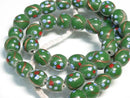 TOKO-BEADS AG951N-14 Glass bead (strand) 10mm AG951N-14 フラワービーズ（連） 10mm Asian bead & African bead  Handmade,Lampeork,bead,asia,india,ethnic,parts,accessory,beads とんぼ玉,ビーズ,トンボ玉,アジア,インド,エスニック,手作り,パーツ,アクセサリー