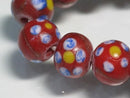 TOKO-BEADS AG951-17N Glass bead (strand) 10mm AG951-17N フラワービーズ（連） 10mm Asian bead & African bead  Handmade,Lampeork,bead,asia,india,ethnic,parts,accessory,beads とんぼ玉,ビーズ,トンボ玉,アジア,インド,エスニック,手作り,パーツ,アクセサリー