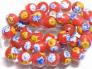 TOKO-BEADS AG951N-21 Glass bead (strand) 10~11mm AG951N-21 フラワービーズ（連） 10~11mm Asian bead & African bead  Handmade,Lampeork,bead,asia,india,ethnic,parts,accessory,beads とんぼ玉,ビーズ,トンボ玉,アジア,インド,エスニック,手作り,パーツ,アクセサリー