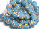 TOKO-BEADS AG951N-28 Glass bead (strand) 12mm AG951N-28 フラワービーズ（連） 12mm Asian bead & African bead  Handmade,Lampeork,bead,asia,india,ethnic,parts,accessory,beads とんぼ玉,ビーズ,トンボ玉,アジア,インド,エスニック,手作り,パーツ,アクセサリー