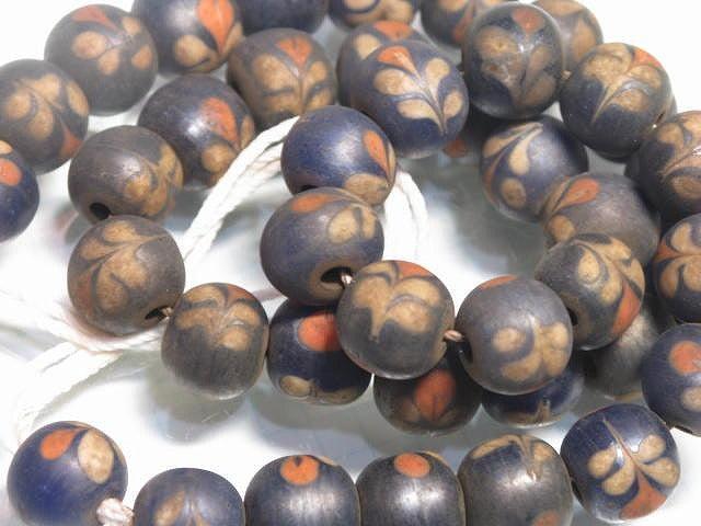 TOKO-BEADS AG951N-30 Glass bead (strand) 12mm AG951N-30 フラワービーズ（連） 12mm Asian bead & African bead  Handmade,Lampeork,bead,asia,india,ethnic,parts,accessory,beads とんぼ玉,ビーズ,トンボ玉,アジア,インド,エスニック,手作り,パーツ,アクセサリー