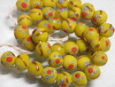 TOKO-BEADS AG951N-33 Glass bead (strand) 12mm AG951N-33 フラワービーズ（連） 12mm Asian bead & African bead  Handmade,Lampeork,bead,asia,india,ethnic,parts,accessory,beads とんぼ玉,ビーズ,トンボ玉,アジア,インド,エスニック,手作り,パーツ,アクセサリー