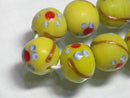TOKO-BEADS AG951-34N Glass bead (strand) 12mm AG951-34N フラワービーズ（連） 12mm Asian bead & African bead  Handmade,Lampeork,bead,asia,india,ethnic,parts,accessory,beads とんぼ玉,ビーズ,トンボ玉,アジア,インド,エスニック,手作り,パーツ,アクセサリー